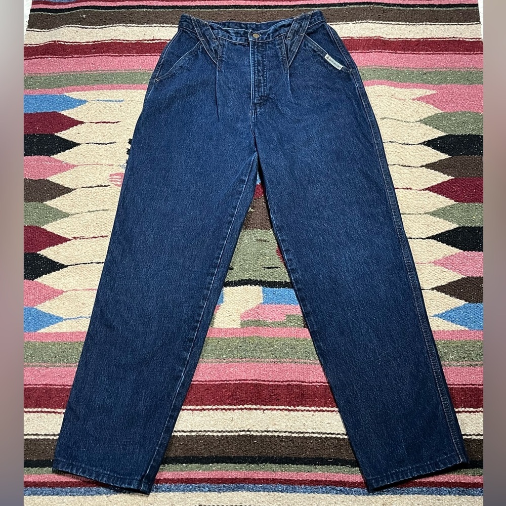 Vintage Rocky Mountain Bareback Denim Jeans High Rise Pleated Mom Jeans USA Made